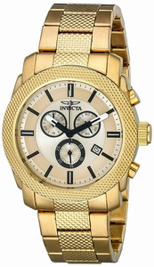 Invicta Gold Dial Stainless Steel Band Watch #18014 (Men Watch)