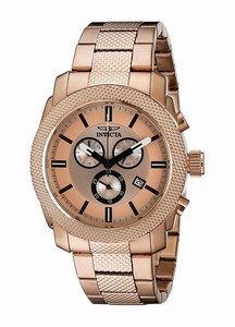 Invicta Rose Gold Dial Stainless Steel Band Watch #18015 (Men Watch)