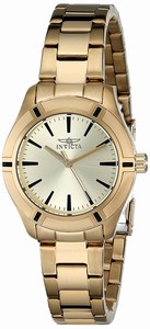 Invicta Gold Dial Stainless Steel Band Watch #18030 (Women Watch)