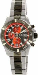 Invicta Black And Red Carbon Fiber Dial Uni-directional Rotating Black Ion-plated Band Watch #18050 (Men Watch)