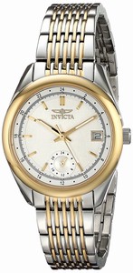 Invicta White Dial Stainless Steel Band Watch #18065 (Women Watch)