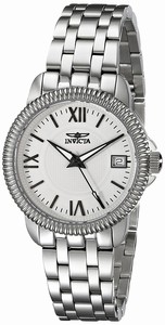 Invicta White Dial Stainless Steel Band Watch #18068 (Women Watch)