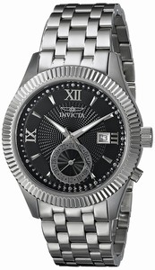 Invicta Black Dial Stainless Steel Watch #18098 (Men Watch)