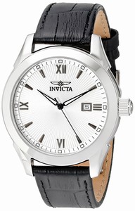 Invicta Soecialty Quartz Analog Date Black Leather Watch # 18114 (Men Watch)