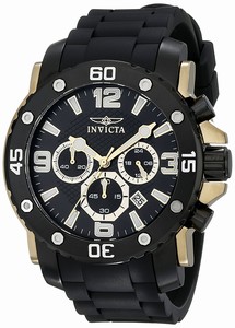 Invicta Black Dial Stainless Steel Plated Watch #18166 (Men Watch)