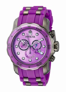 Invicta Pro Diver Quartz Chronograph Purple Polyurethane Watch # 18198 (Men Watch)