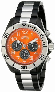 Invicta Orange Dial Stainless Steel Band Watch #18223 (Men Watch)