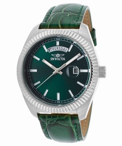 Invicta Angel Quartz Analog Date Green Leather Watch # 18268 (Women Watch)