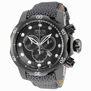 Invicta Venom Quartz Chronograph Date Grey Leather Watch # 18304 (Men Watch)