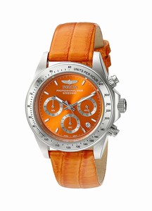Invicta Speedway Quartz Chronograph Date Orange Leather Watch # 18374 (Women Watch)