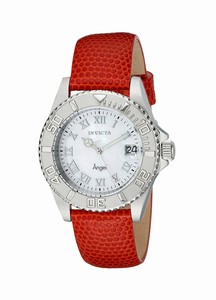Invicta Angel Quartz Roman Numerals Dial Date Red Leather Watch# 18402 (Women Watch)