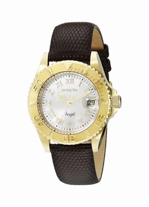 Invicta Angel Quartz Mother of Pearl Dial Date Leather Watch # 18408 (Women Watch)