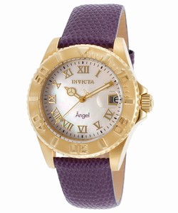 Invicta Quartz Mother of Pearl Dial Leather Watch # 18409 (Women Watch)