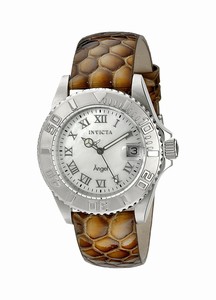 Invicta Angel Quartz Mother of Pearl Dial Leather Watch # 18416 (Women Watch)