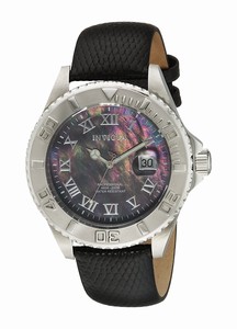 Invicta Quartz Mother of Pearl Dial Date Black Leather Watch # 18422 (Men Watch)