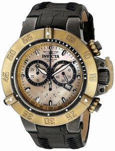 Invicta Subaqua Quartz Chronograph Date Black Leather Watch # 18448 (Men Watch)