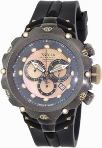 Invicta Black And Gold Dial Fixed Blackk Ion-plated Band Watch #18451 (Men Watch)