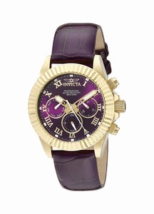 Invicta Purple Dial Stainless Steel Band Watch #18482 (Women Watch)