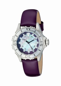 Invicta Pro Diver Quartz Mother of Pearl Dial Leather Watch # 18489 (Women Watch)