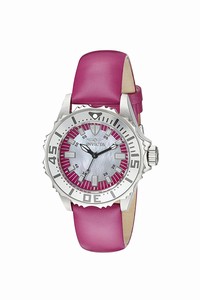 Invicta Pro Diver Quartz Mother of Pearl Dial Pink Leather Watch # 18490 (Women Watch)