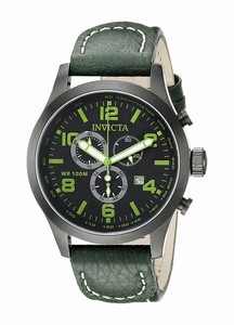 Invicta I Force Quartz Chronograph Day Date Leather Watch # 18497 (Men Watch)