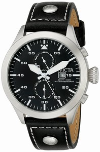 Invicta I-Force Quartz Analog Black Leather Watch # 18500 (Men Watch)