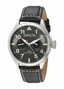 Invicta I Force Quartz Multifunction Dial Black Leather Watch # 18512 (Men Watch)