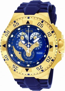 Invicta Quartz Chronograph Blue Silicone Watch # 18558 (Men Watch)