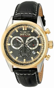 Invicta I Force Quartz Chronograph Date Black Leather Watch # 18568 (Men Watch)