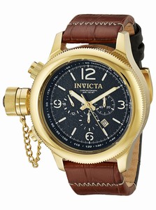 Invicta Russian Diver Quartz Chronograph Date Brown Leather Watch # 18576 (Men Watch)