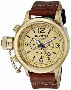 Invicta Russian Diver Quartz Chronograph Date Brown Leather Watch # 18578 (Men Watch)