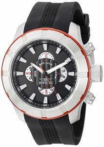 Invicta S1 Rally Quartz Chronograph Black Silicone Watch # 18611 (Men Watch)