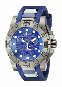 Invicta Excursion Quartz Chronograph Day Date Blue Rubber Watch # 18689 (Men Watch)