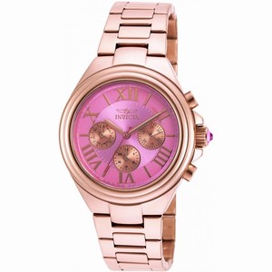 Invicta Pink Dial Stainless Steel Band Watch #18752 (Women Watch)