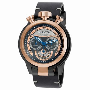 Invicta Grey And Rose Dial Fixed Rose Gold Ion-plated Band Watch #18774 (Men Watch)