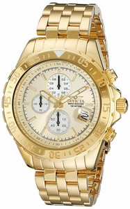 Invicta Gold Dial Chronograph Measures Seconds Watch #18854 (Men Watch)