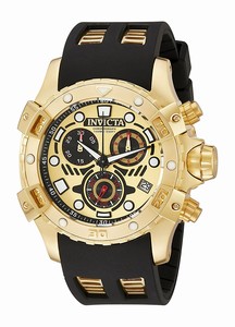 Invicta Gold Dial Stainless Steel Band Watch #18859 (Men Watch)