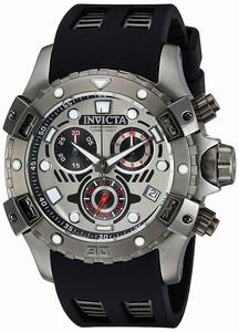 Invicta Specialty Quartz Chronograph Date Black Polyurethane Watch # 18861 (Men Watch)