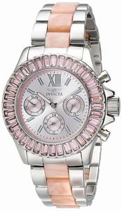 Invicta Pink Dial Stainless Steel Band Watch #18868 (Women Watch)