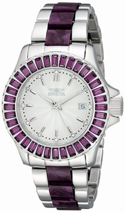 Invicta Silver Dial Stainless Steel Band Watch #18877 (Women Watch)