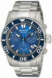 Invicta Blue Dial Stainless Steel Band Watch #18938 (Men Watch)