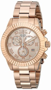 Invicta Rose Gold Dial Stainless Steel Band Watch #18959 (Women Watch)