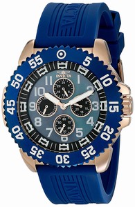 Invicta Pro Diver Chronograph Day Date Blue Polyurethane Watch # 18989 (Men Watch)