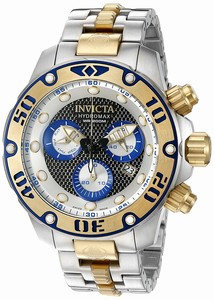 Invicta Black And Silver Perforated Quartz Watch #19015 (Men Watch)