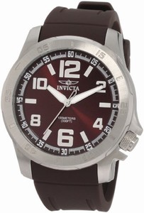 Invicta Flame-Fusion Crystal; Brushed And Polished Stainless Steel Case; Brown Polyurethane Strap Stainless Steel Watch #1904 (Watch)