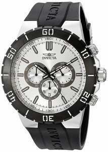 Invicta Pro Diver quartz Chronograph Date Black Polyurethane Watch # 19196 (Men Watch)