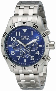 Invicta Blue Dial Stainless Steel Band Watch #19201 (Men Watch)