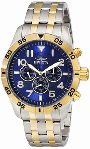 Invicta Blue Dial Stainless Steel Band Watch #19203 (Men Watch)