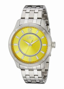 Invicta Yellow Dial Stainless Steel Band Watch #19210 (Men Watch)