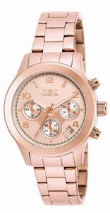 Invicta Rose Gold Dial Stainless Steel Band Watch #19218 (Women Watch)